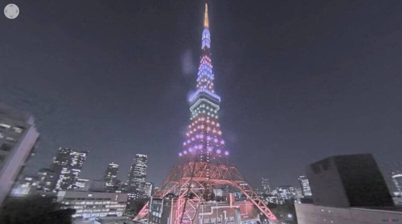 東京タワーライトアップライブカメラ　2021年12月24日　JRAとコラボし華やかにライトアップ