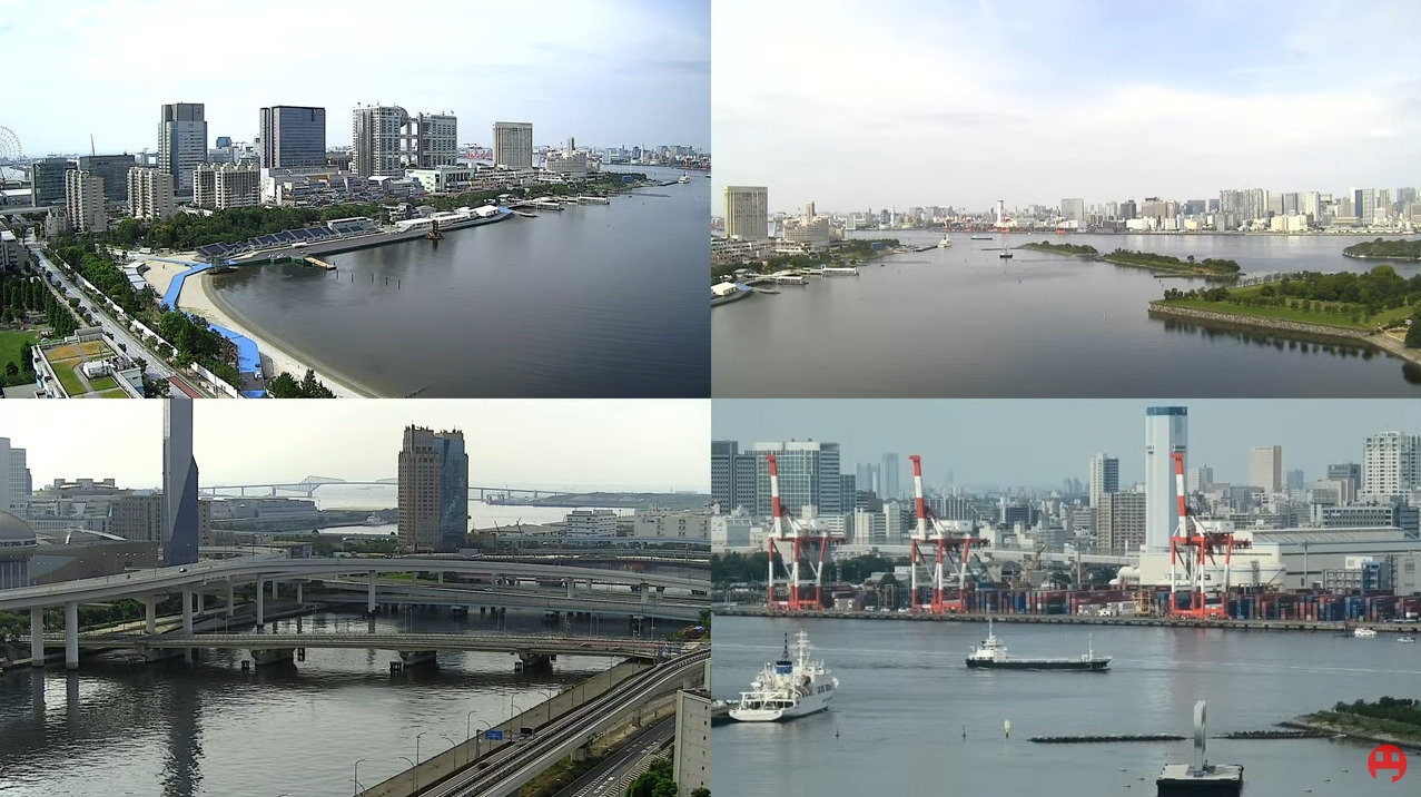 ENDAIBAお台場周辺4画面ライブカメラ(東京都港区台場)