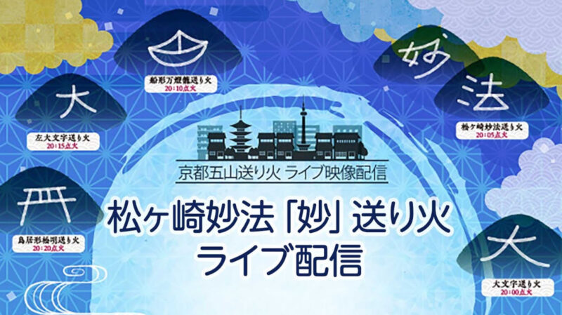 京都五山送り火「松ヶ崎妙法(妙)」ライブカメラ(京都府京都市左京区)