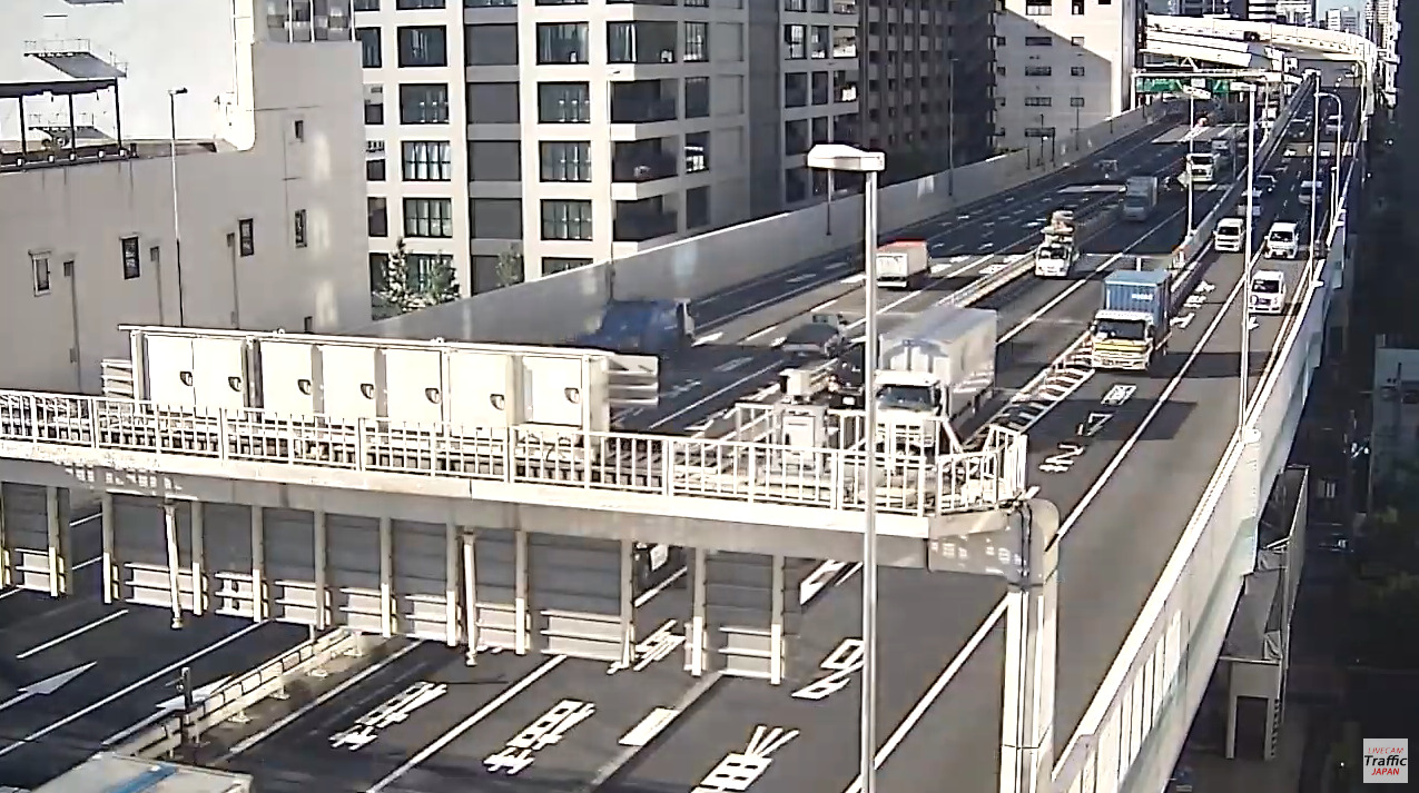 モバイルテレビジョン首都高速道路首都高速1号羽田線浜崎橋JCTライブカメラ(東京都江戸川区臨海町)