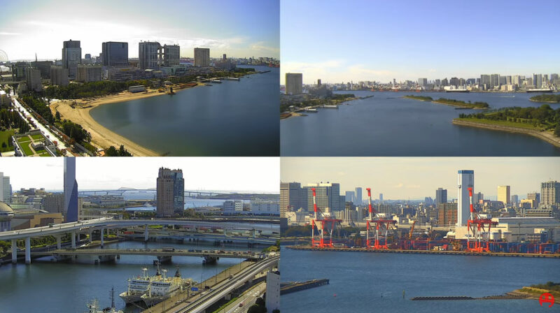 ENDAIBA東京湾周辺4画面ライブカメラ(東京都港区台場)
