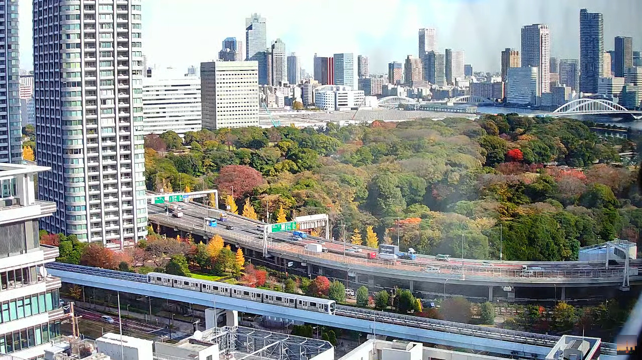LIVETOKYOSKY浜離宮公園ライブカメラ(東京都港区 汐留)