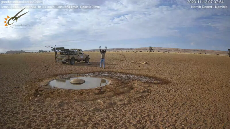 ナミブ砂漠ライブカメラ(ナミビア共和国)メンテナンス作業20231112-1