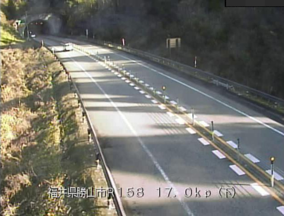 国道158号保田トンネル福井側ライブカメラ(福井県勝山市鹿谷町保田)