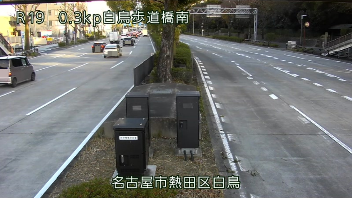 国道19号白鳥歩道橋南ライブカメラ(愛知県名古屋市熱田区白鳥)