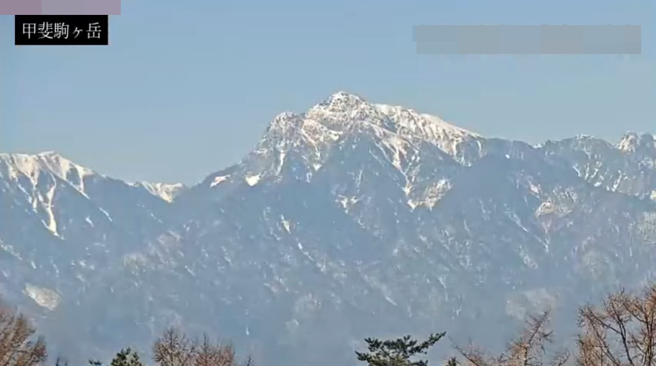 甲斐駒ヶ岳ライブカメラ(山梨県北杜市明野町)