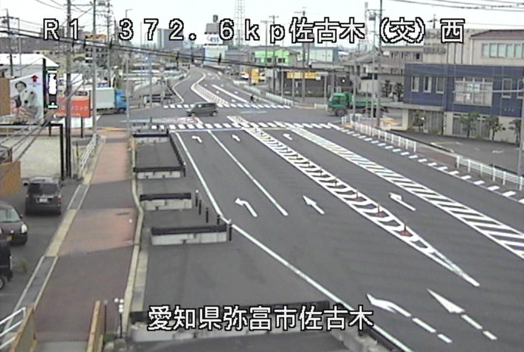 国道1号佐古木交差点西ライブカメラ(愛知県弥富市佐古木)