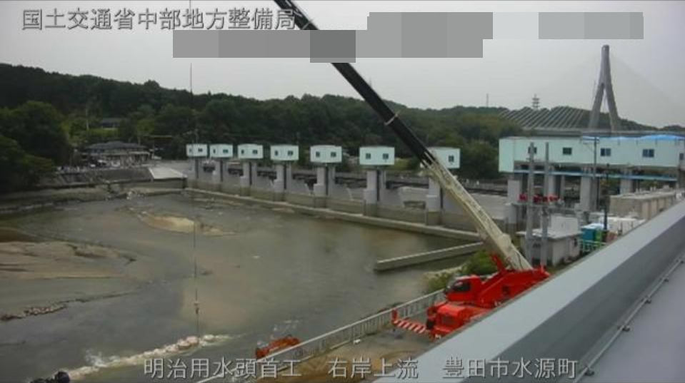 矢作川明治用水頭首工左岸下流ライブカメラ(愛知県豊田市渡合町)