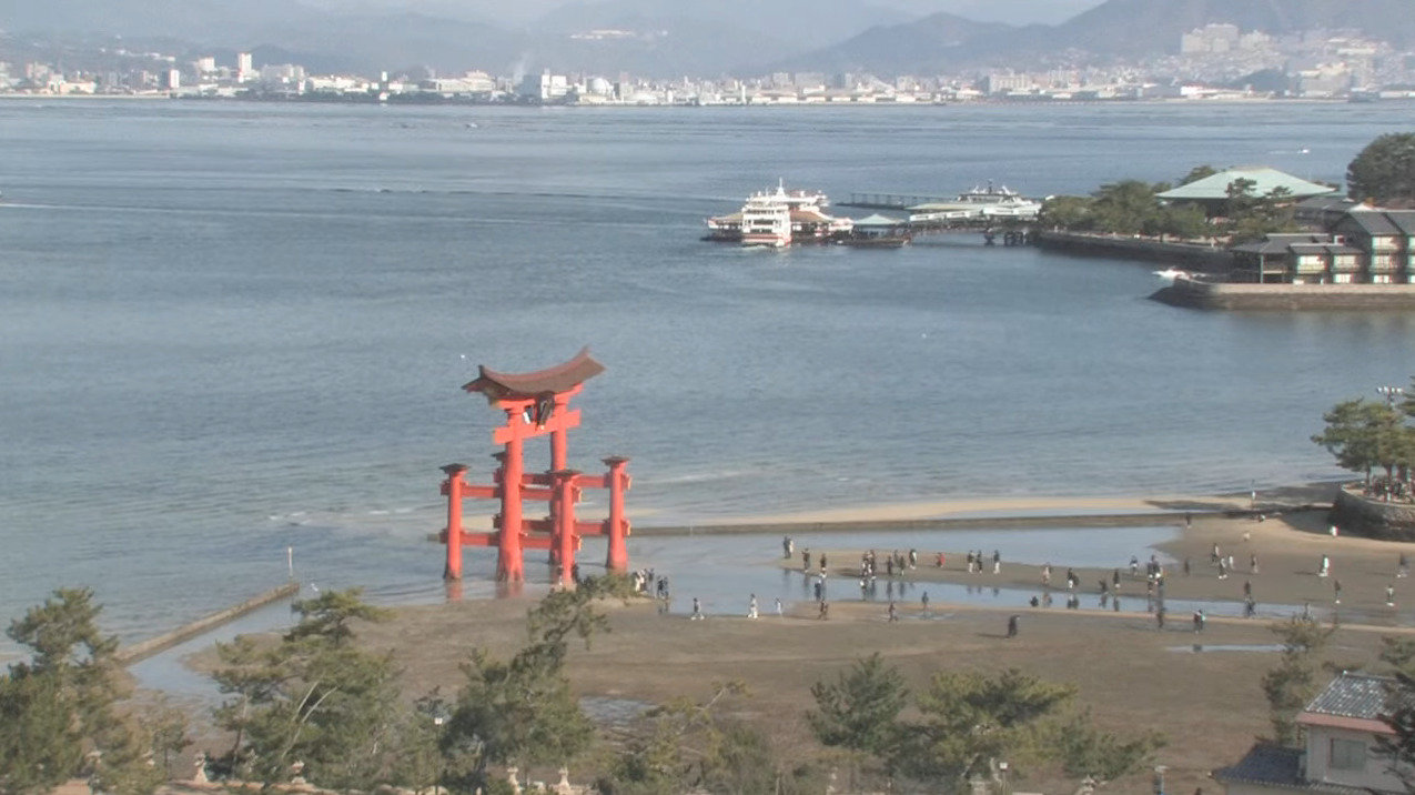 広島ホームテレビ厳島神社大鳥居ライブカメラ(広島県廿日市市宮島町)