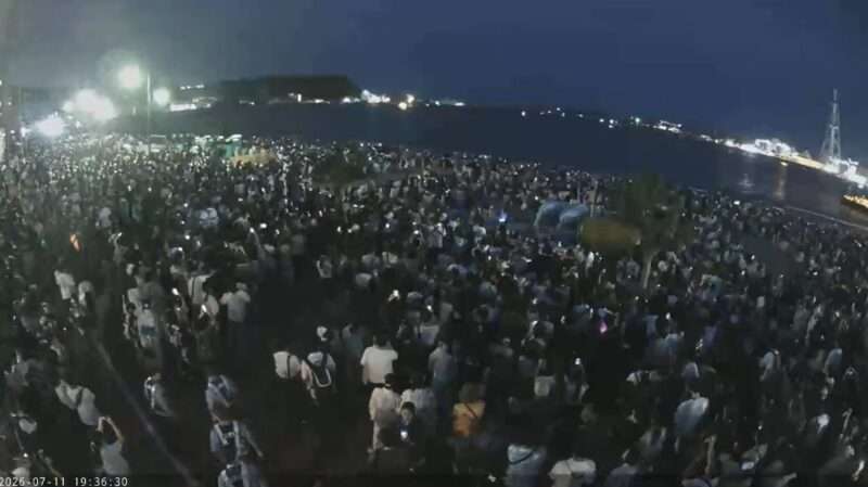 久里浜海岸ライブカメラ(神奈川県横須賀市久里浜) 2026年7月11日 久里浜ペリー祭花火大会