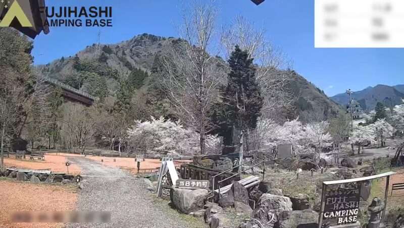藤橋キャンピングベースライブカメラ(岐阜県揖斐川町鶴見)