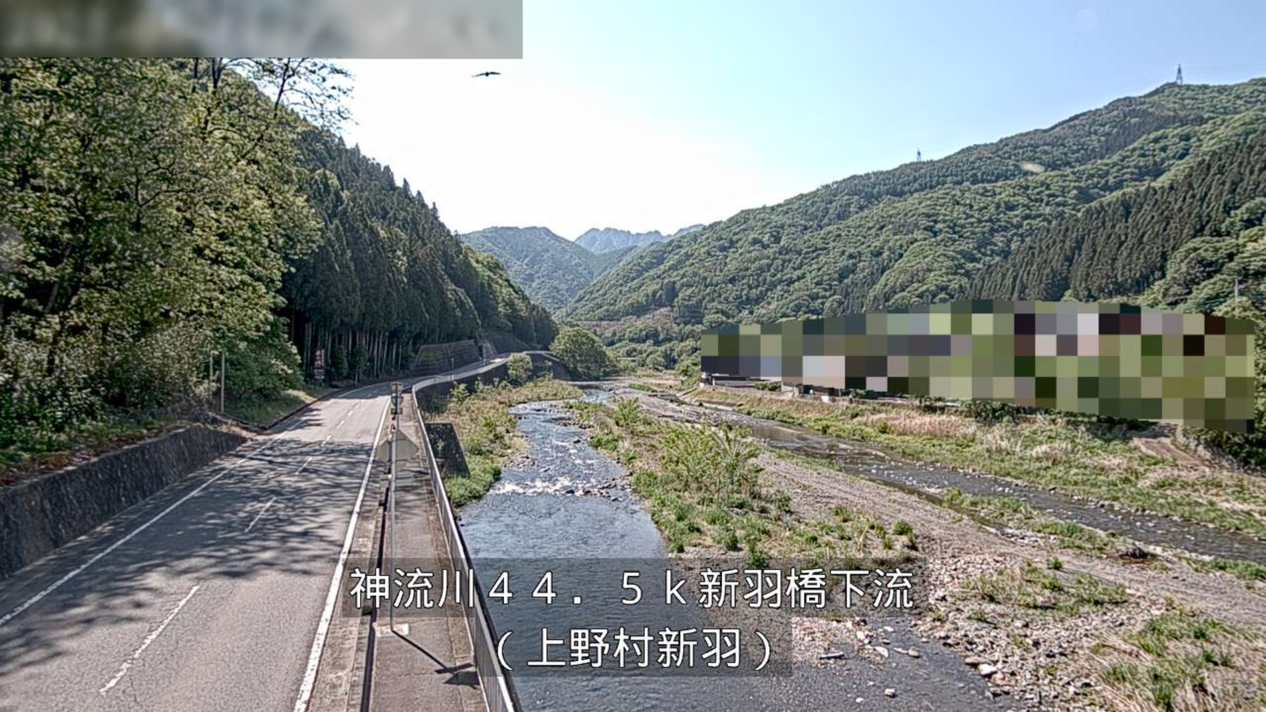 神流川新羽橋下流ライブカメラ(群馬県上野村新羽)