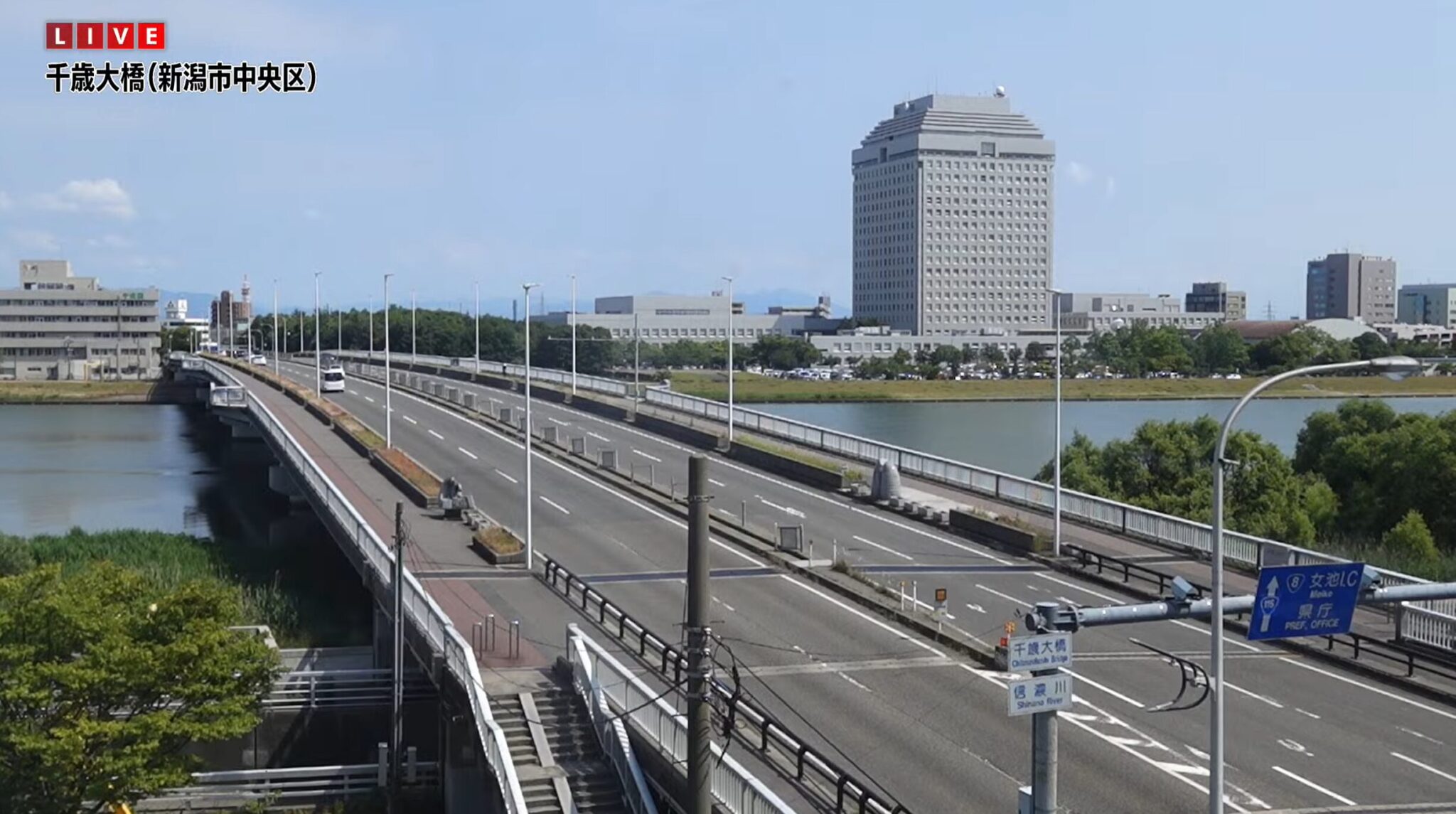 信濃川千歳大橋ライブカメラ(新潟県新潟市中央区関新) | ライブカメラDB
