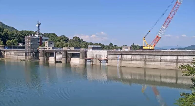 野村ダム施設改良工事ダム上流ライブカメラ(愛媛県西予市野村町野村)