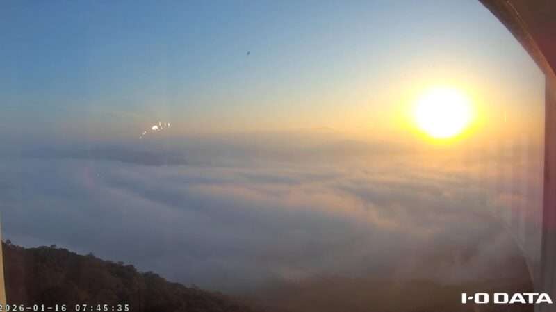 稲佐山展望台ライブカメラ(長崎県長崎市大浜町) 2026年1月16日 雲海