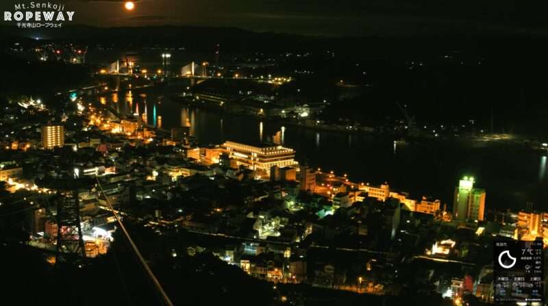 千光寺山ロープウェイライブカメラ(広島県尾道市東土堂町) 2026年3月4日 夜景