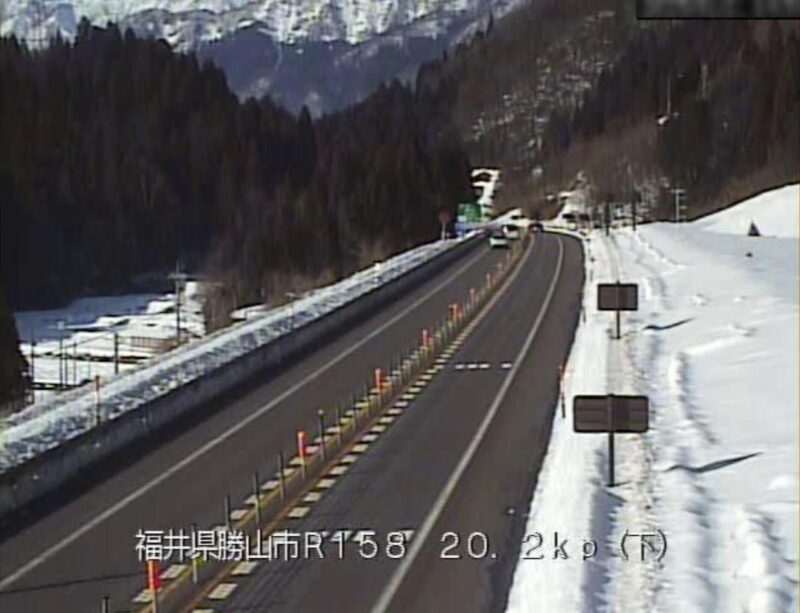 国道158号大袋トンネル福井側ライブカメラ(福井県勝山市鹿谷町東遅羽口)