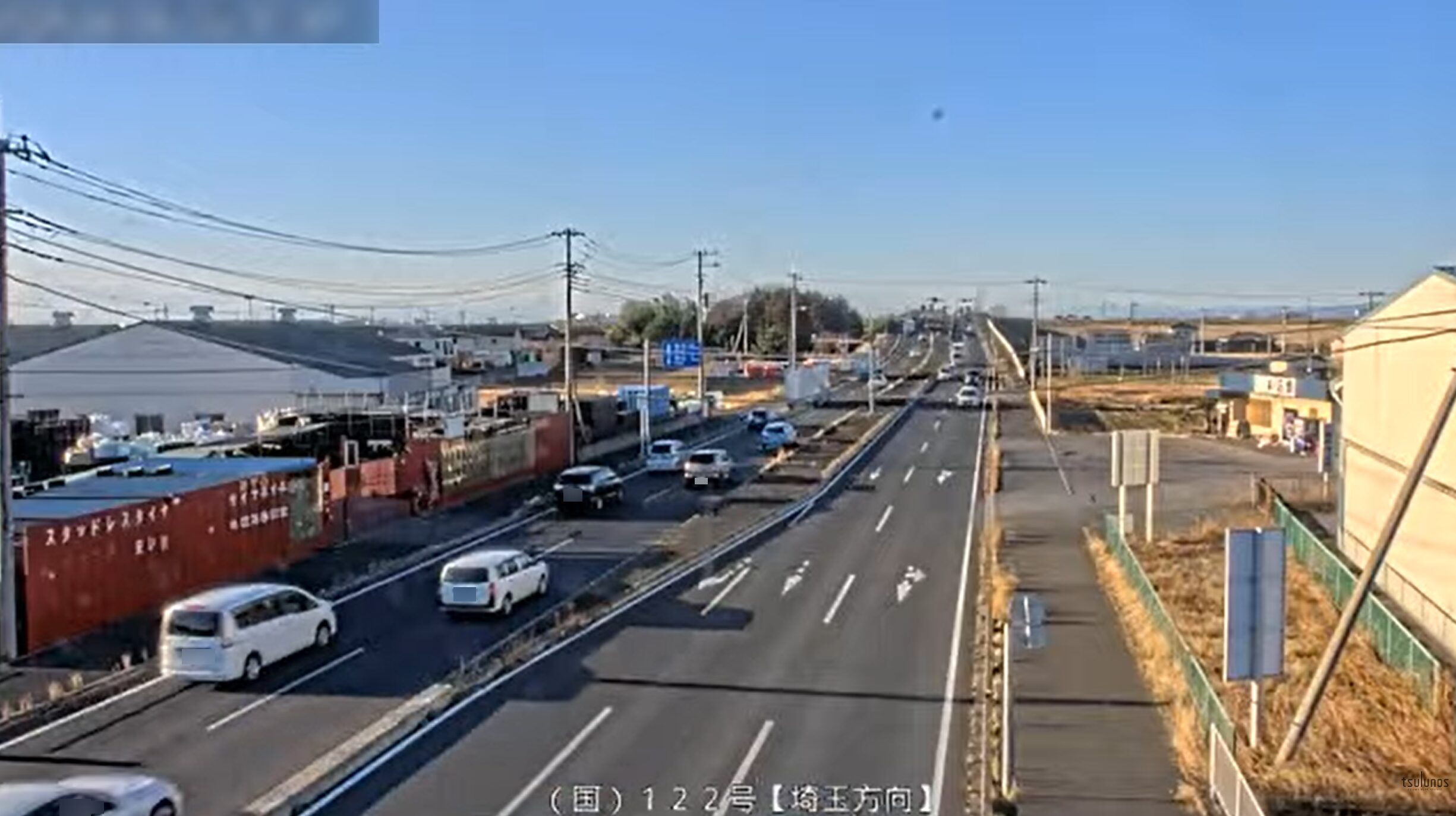 国道122号昭和橋北詰ライブカメラ(群馬県明和町川俣)