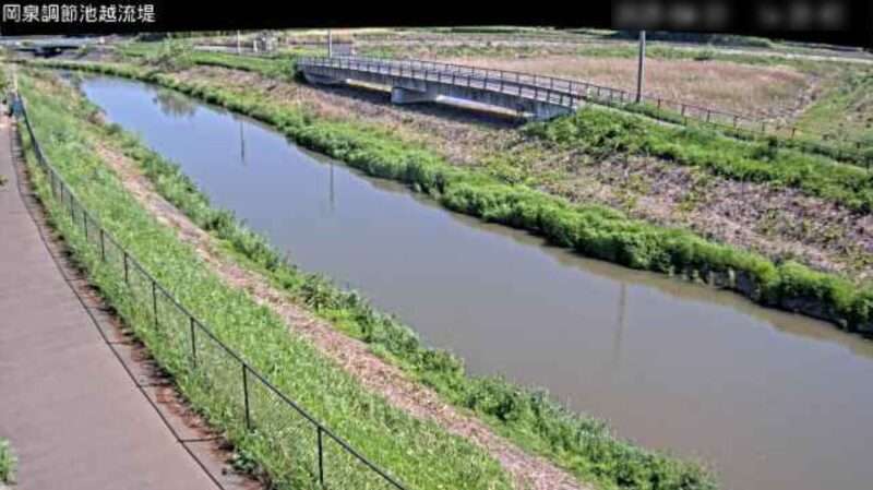 隼人堀川岡泉調節池越流堤ライブカメラ(埼玉県白岡市下野田)
