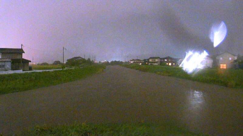 柳瀬川大場町ライブカメラ(石川県金沢市大場町) 2025年9月20日22時25分 大雨河川増水時