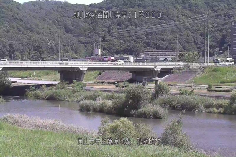 百間川船屋樋門ライブカメラ(岡山県岡山市中区藤原西町)