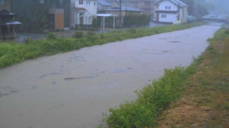 大溝川大橋橋左岸ライブカメラ(静岡県藤枝市時ケ谷) 2025年9月5日13時20分 台風15号 線状降水帯発生 大雨時