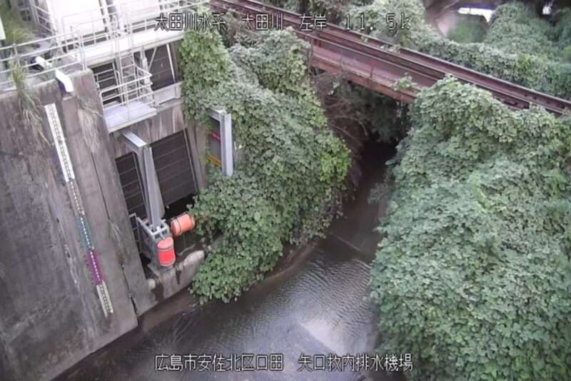 矢口川矢口救急排水機場ライブカメラ(広島県広島市安佐北区口田南)