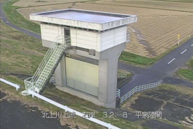北上川平泉陸閘ライブカメラ(岩手県平泉町平泉)