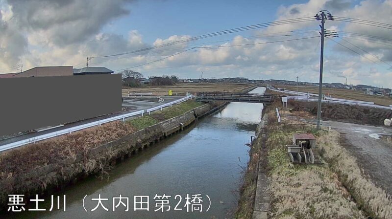 悪土川大内田第2橋ライブカメラ(秋田県能代市松長布)
