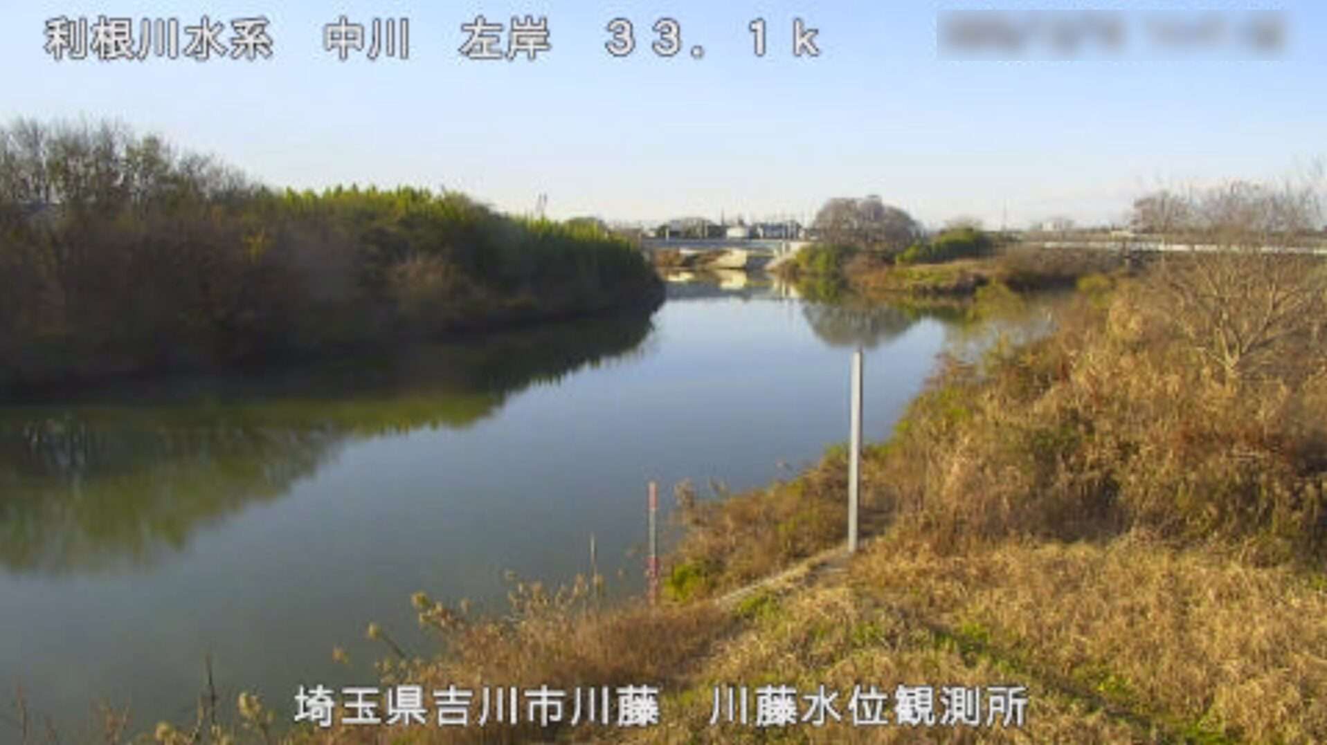 中川川藤水位観測所ライブカメラ(埼玉県吉川市川藤)