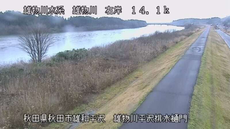 雄物川平沢排水樋門ライブカメラ(秋田県秋田市雄和平沢)