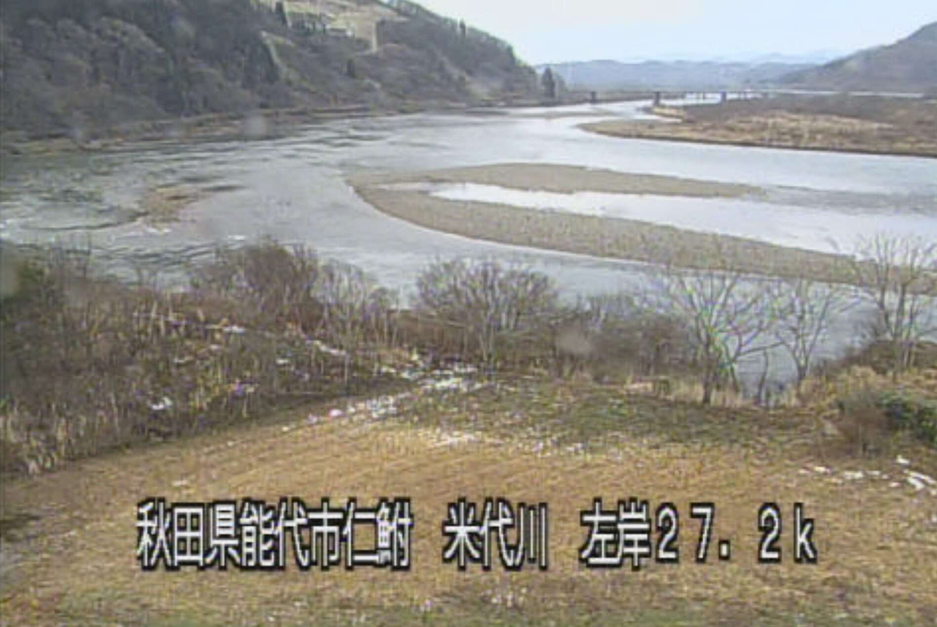 米代川仁鮒ライブカメラ(秋田県能代市二ツ井町仁鮒)