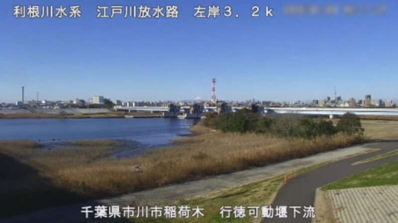 江戸川行徳可動堰下流左岸ライブカメラ(千葉県市川市稲荷木)
