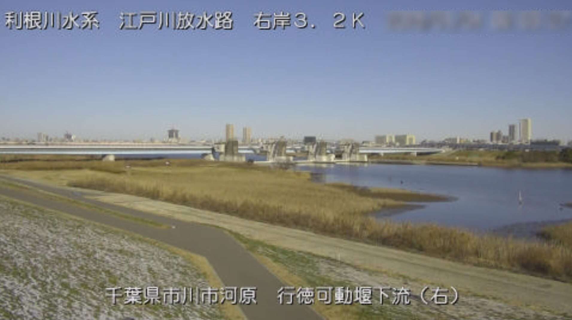 江戸川行徳可動堰下流右岸ライブカメラ(千葉県市川市河原)