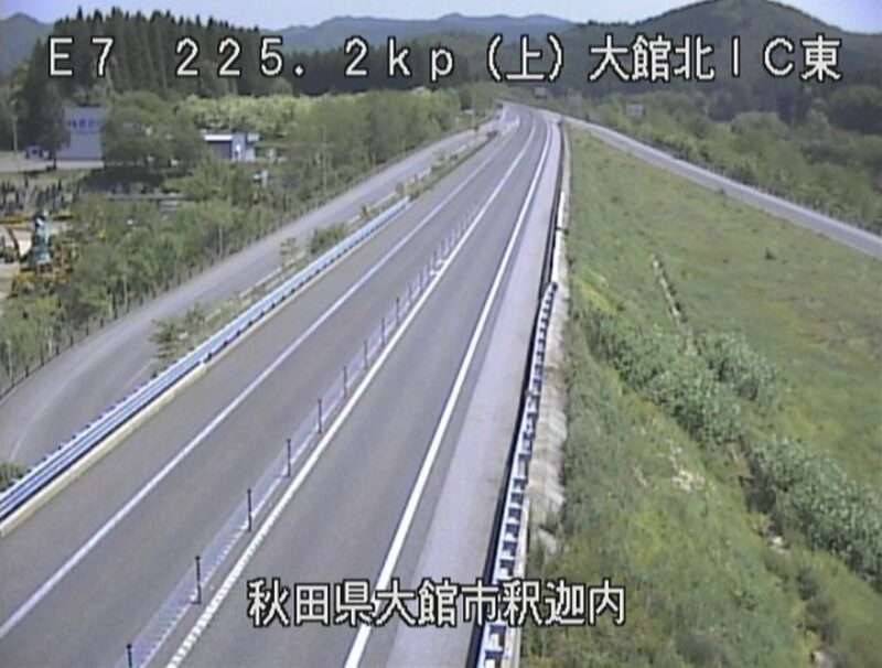 秋田自動車道大館北インターチェンジライブカメラ(秋田県大館市釈迦内)