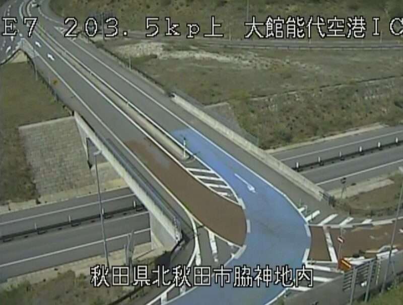 秋田自動車道大館能代空港インターチェンジライブカメラ(秋田県北秋田市脇神)