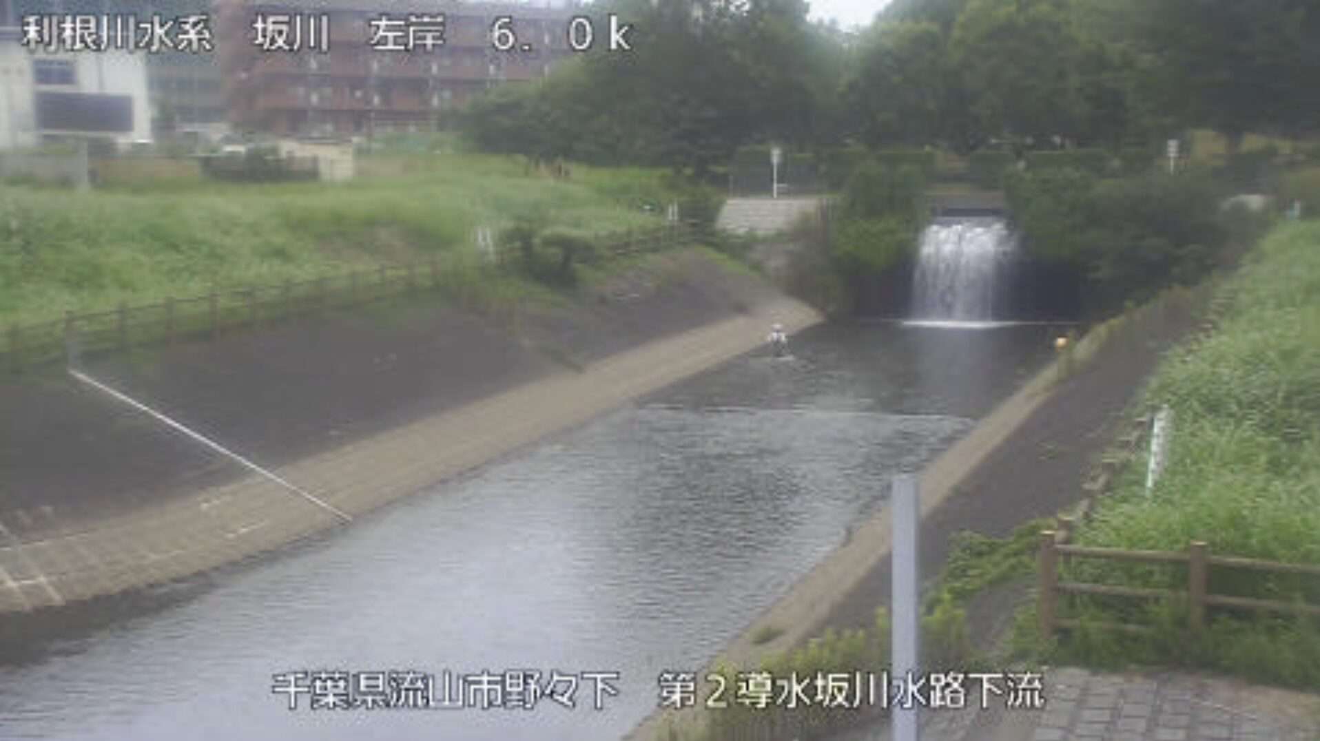 坂川放水路第2導水坂川水路下流ライブカメラ(千葉県流山市野々下)