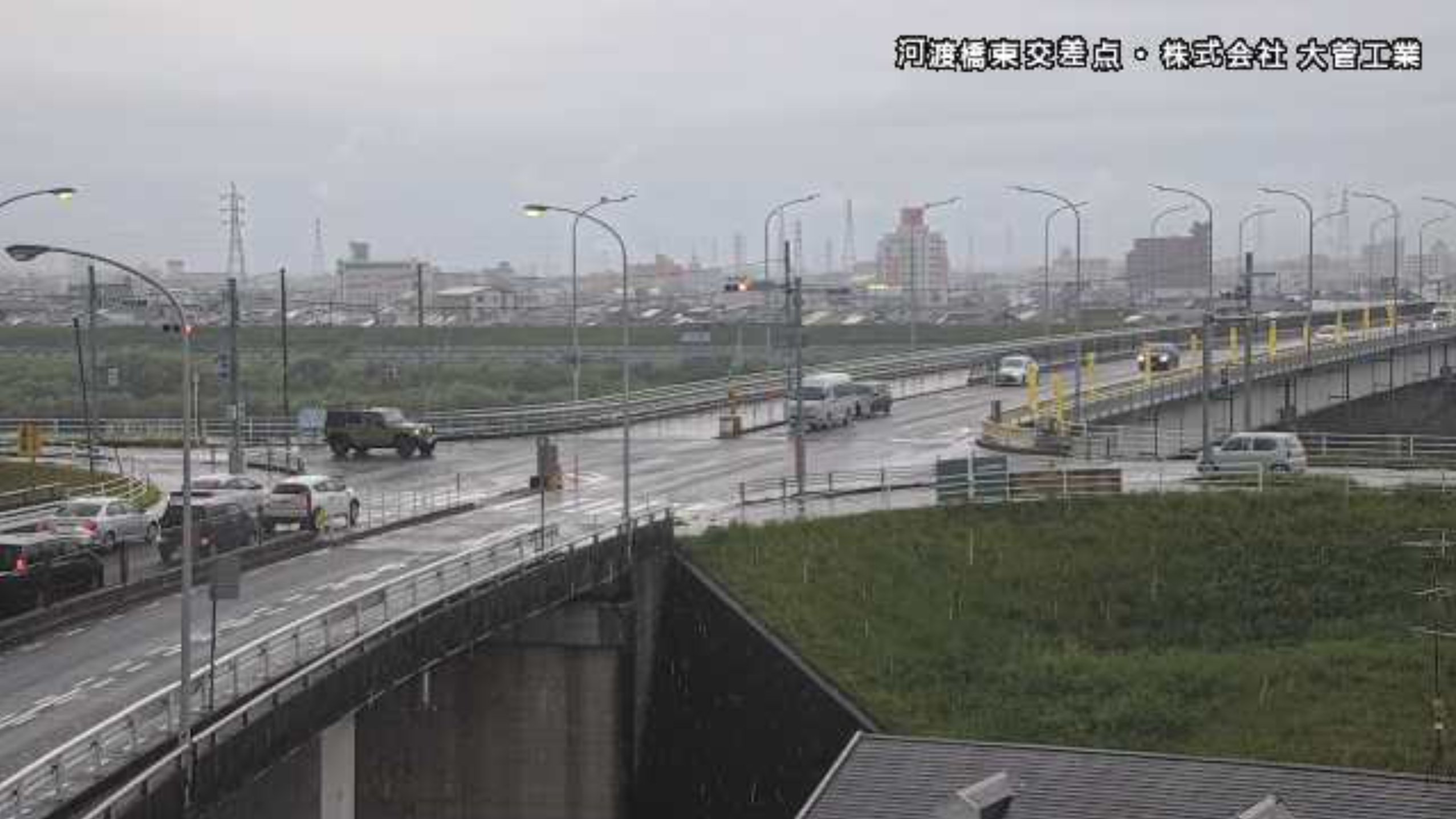 CCN岐阜県道92号岐阜巣南大野線河渡橋東交差点ライブカメラ(岐阜県岐阜市鏡島西)