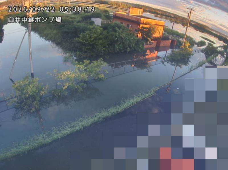 2026年9月22日5時38分 台風25号接近による大雨増水時後